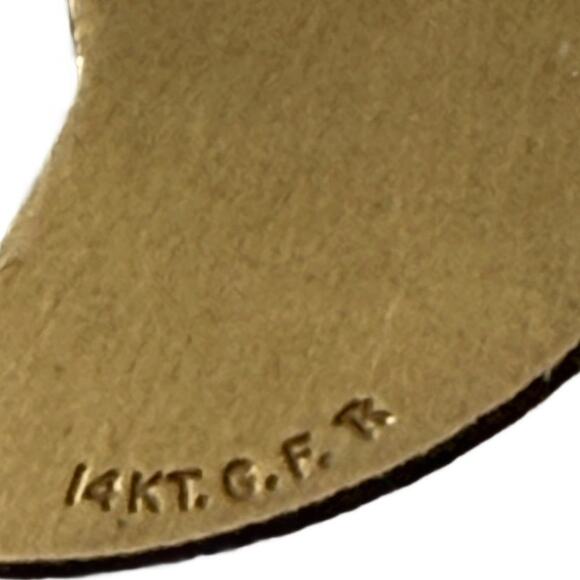 Mizpah Coin 14KT Gold Filled Jewish Friendship Charm - Left Side 1/2 Pendant - Picture 5 of 7